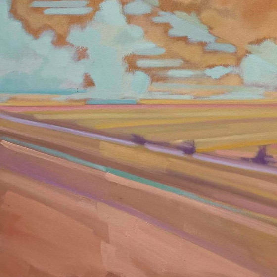 Image 1 of Tra cielo e terra, olio su tela, 100x70 cm, Sandra Kolondam