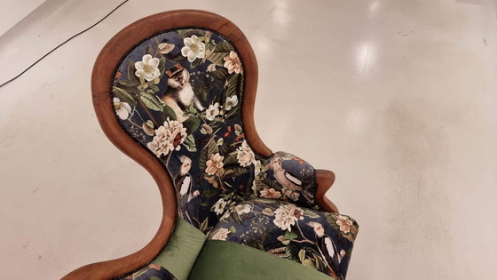 Image 1 of antique sofa reupholstered