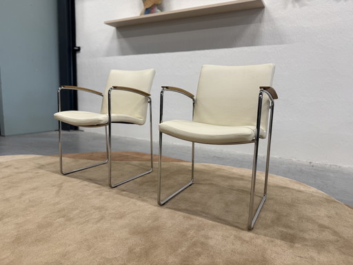 2 chaises de salle à manger Leolux Talos cuir Senso