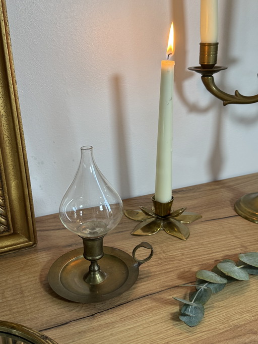 Brass oil lamp