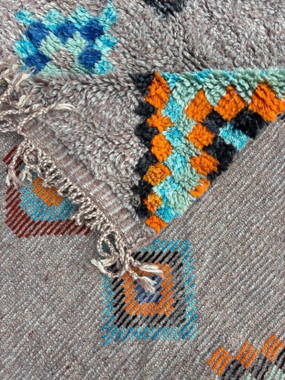 Image 1 of Colorful Moroccan Berber Rug 300X200cm- Authentic Handwoven Wool Carpet, Checkered Berber Rug - Beni ourain Rug - Handmade rug