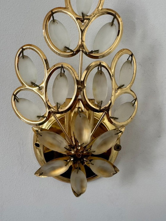 Een paar vintage messing wandlampen met kwastjes, Frankrijk, 1980 – Brass (photo 6 of 7)