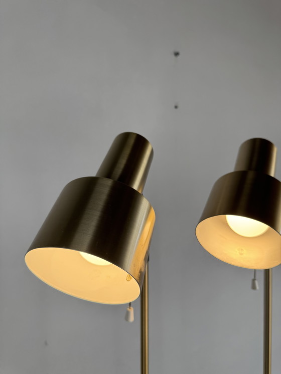 Image 1 of  Set Zweedse Messing Vloerlampen – Mid-Century Verstelbaar Ontwerp