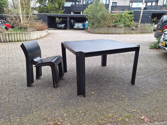 Image 1 of Striptafel met 4 stoelen - Gijs Bakker Castelijn - 1970
