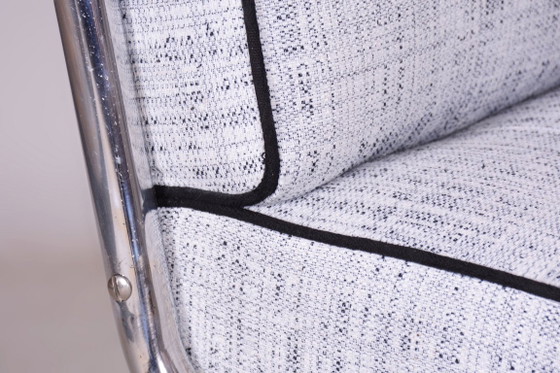 Set of Two Original Bauhaus Armchairs, by Mücke-Melder, Beech, Czech, 1930s – Textile, Wood (photo 2 of 17)