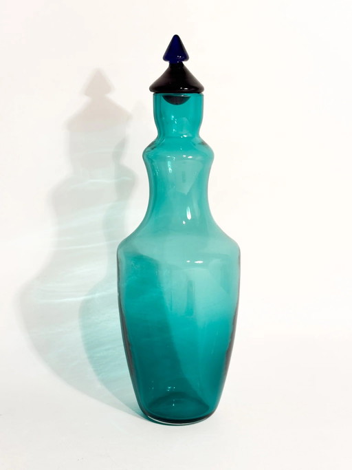1992 Green Murano Glass Bottle by Yoichi Ohira for De Majo
