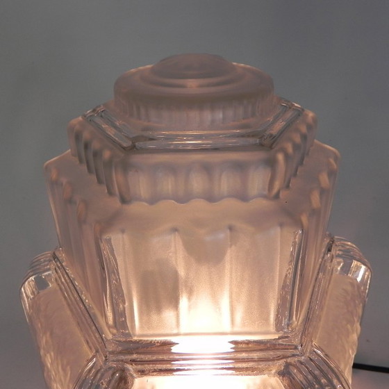 Image 1 of Plafonnier Art Déco, modèle gratte-ciel, Muller Frères par Francis Hubert, années 1930