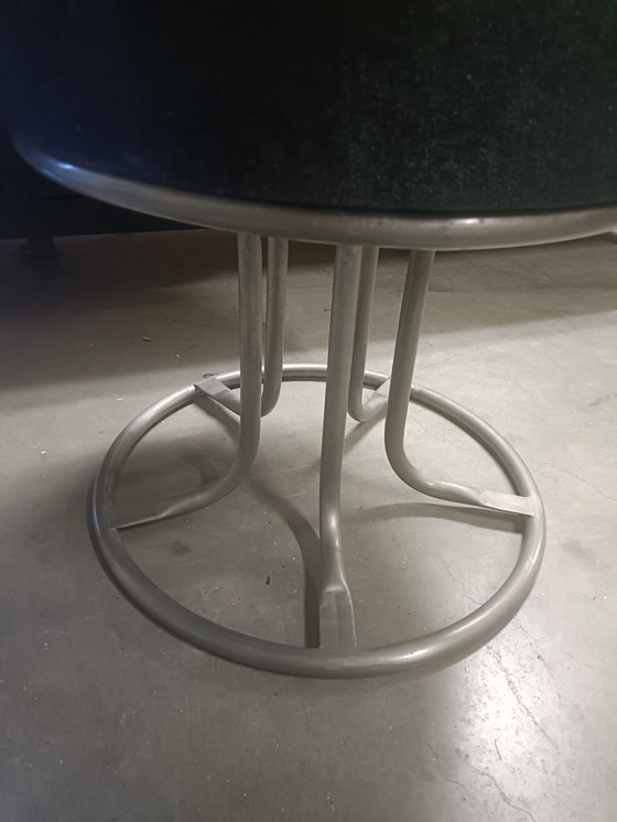 Image 1 of Blue canvas pouf