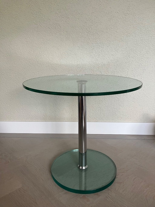 Metaform side table KL-2 [Toughened glass / Chrome]