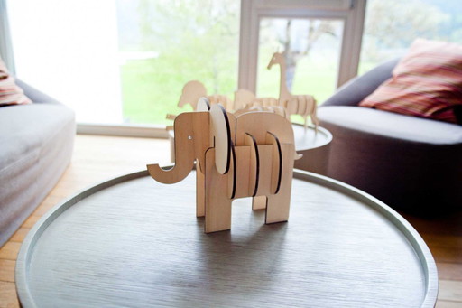 Animal (elephant) - wooden ornament Made in Italy by Ulap design Attivo