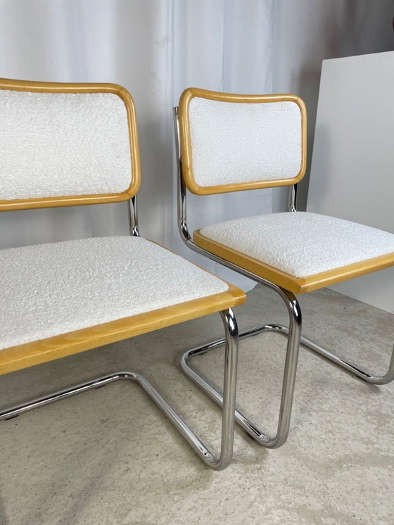 Image 1 of 4 sedie Breuer b32 in bouclé bianco