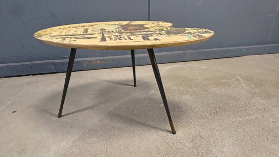 Mid Century Italian Coffee Table, 1950s – Metal, Wood (photo 4 of 9)