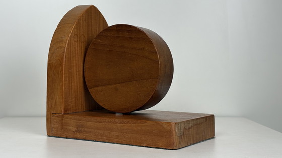 Image 1 of Vintage wooden bookends in the style of the Amsterdam School / Art Deco