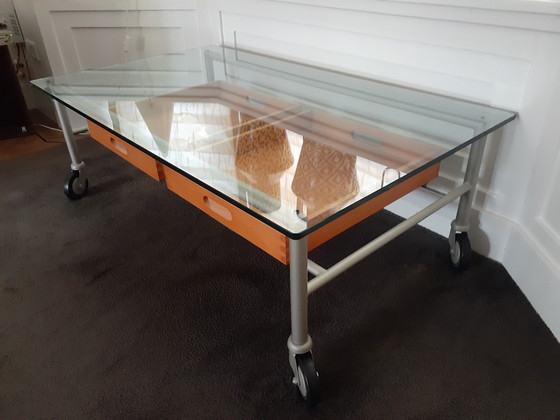 Image 1 of tavolino in vetro, nichel 65