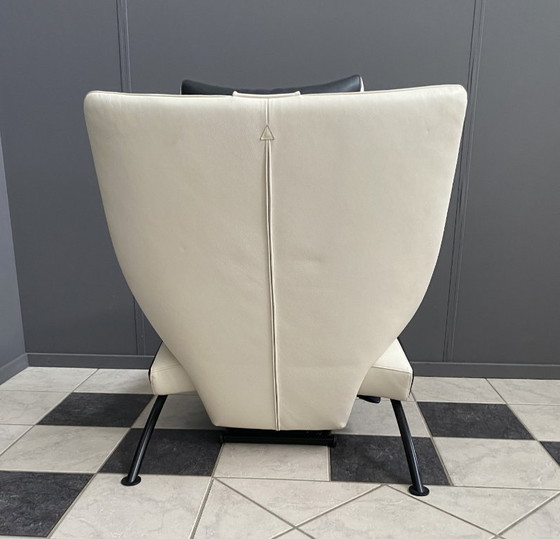 Image 1 of Sitzbank aus schwarzem und weißem Leder, Modell Solo 699, Design Stefan Heiliger, WK