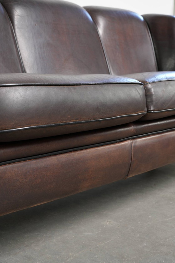 Image 1 of Einzigartiges 3-Sitzer-Sofa aus Schaffellleder mit wunderschönen Farben und einem unverwechselbaren Design