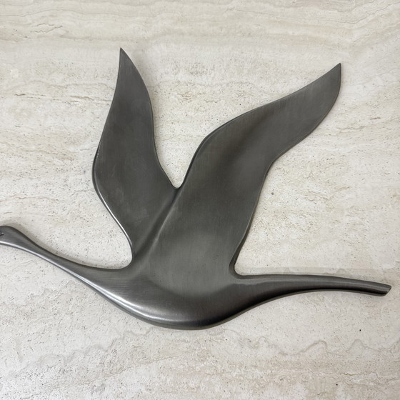 Image 1 of Mid Century Design tinnen wandvogel, 1970