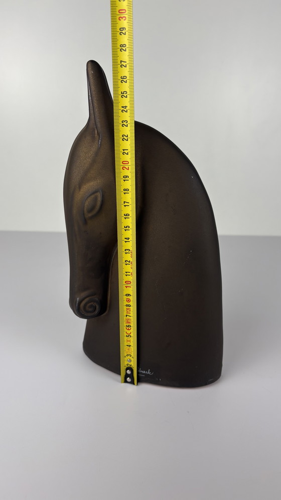 Image 1 of Vintage Ikea BRODD keramiek paardenhoofd design koper kleur