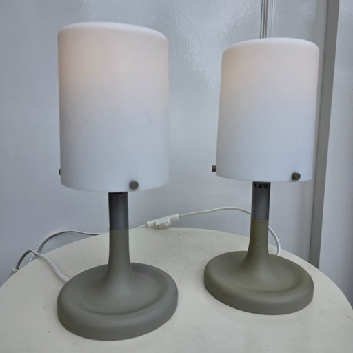 Vintage IKEA Nachtlampjes Tafellampjes Jaren 90 (set) Grijs