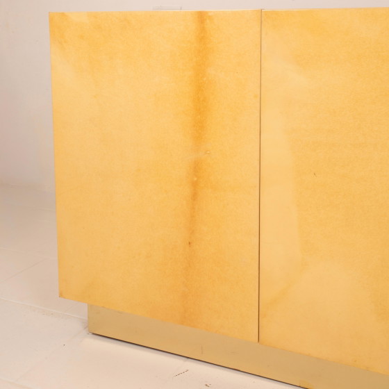 Giorgio Tura Mod. 1893/4P Italiaans perkament en messing Dressoir voor Tura Milano – Glass, Leather (photo 6 of 20)