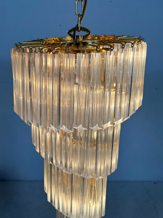 Image 1 of  Gran araña/lámpara de techo de Paolo Venini, cascada, cristal de Murano, Italia, años 70