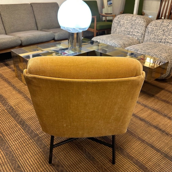 Fauteuil van Guy Besnard, 1960, Fluweel, Geel (foto 4 van 9)
