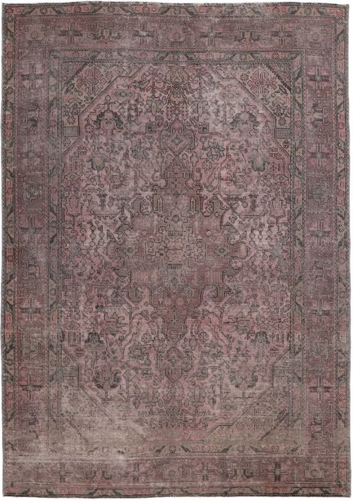 Hand-knotted vintage art rug 196x282