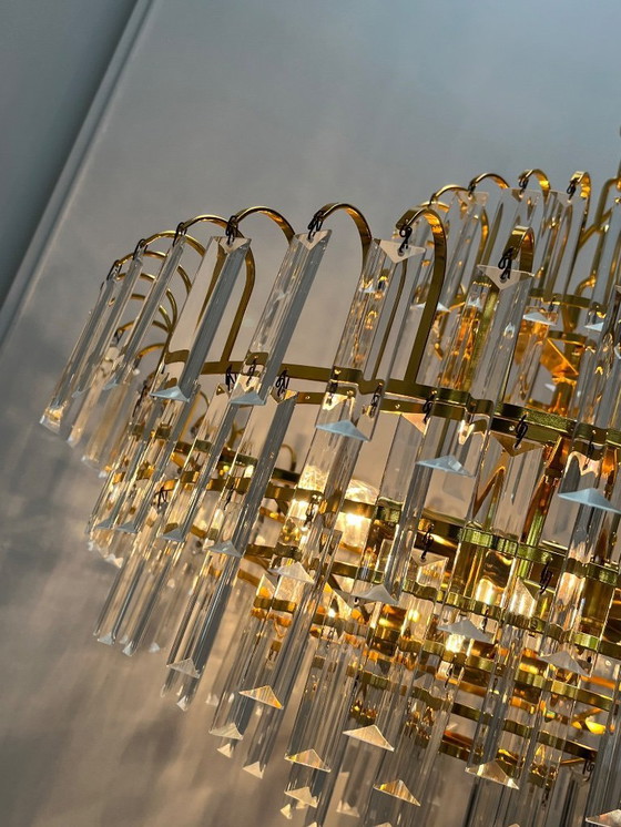 Image 1 of XL size large size hand cut Crystal Chandeliers 1970s Mid - Century Style