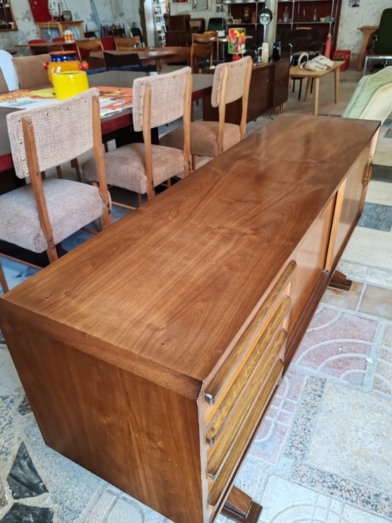 Buffet bas Midcentury, Bois, Marron (photo 5 sur 8)