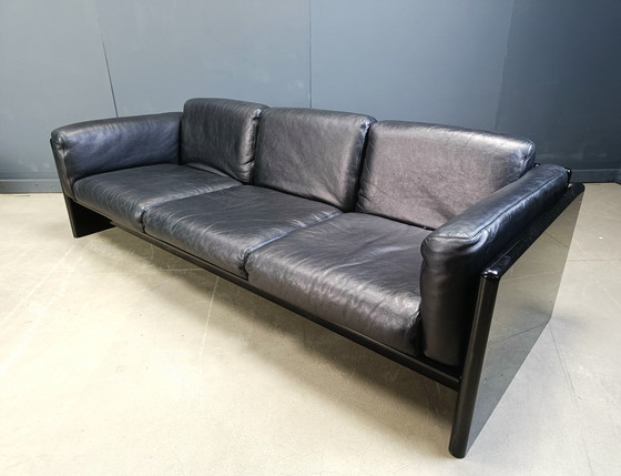 Image 1 of Ensemble de canapés vintage en laque et cuir par Kazuhide Takahama pour Studio Simon, 1970