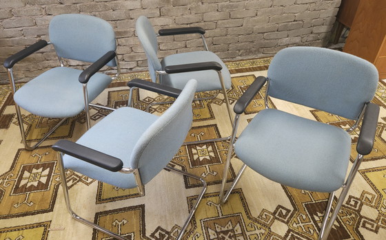 Image 1 of Set di 4 poltrone DRABERT con gambe cromate, 1980