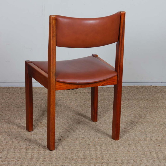Image 1 of Suite of 4 solid elm chairs published by Self, 1970