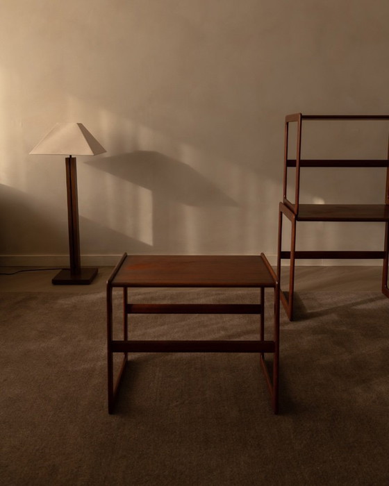 Image 1 of Teak bijzettafels set van 3 Arne Hovmand-Olsen voor Mogens Kold