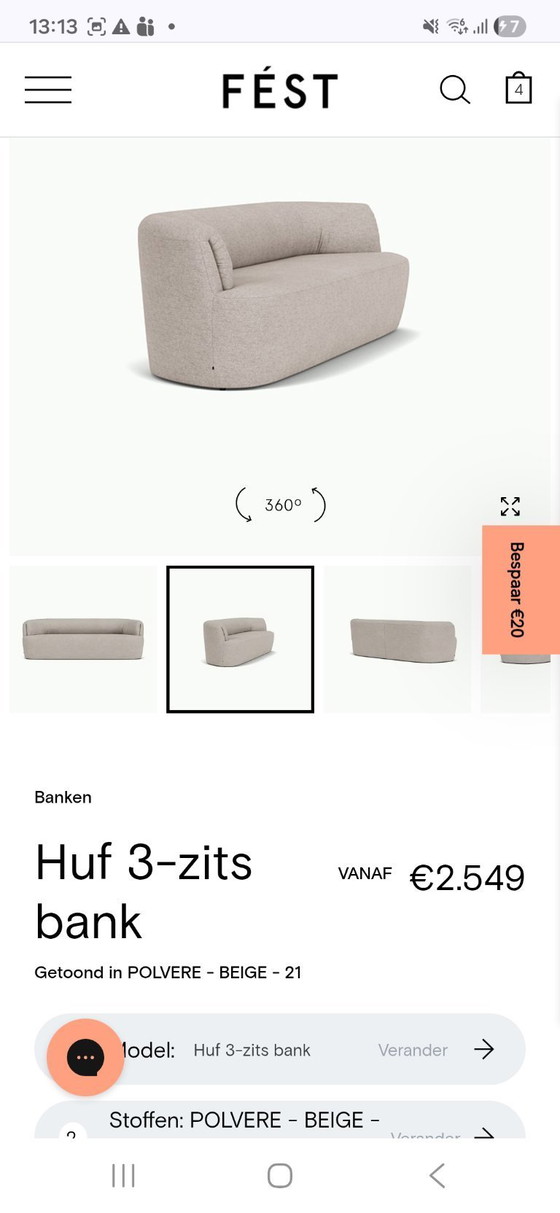 Image 1 of Divano Huf Fest a 3 posti NUOVO nella confezione