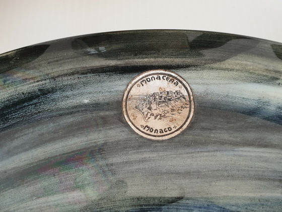 Image 1 of ENSEMBLE 1950 PLATEAU CARAFE & VERRES VINTAGE CERAMIQUE MONACO MONACERA 50S 50'S