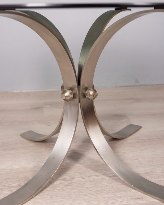 Image 1 of TAVOLINO DA CAFFÈ VINTAGE ANNI '60 IN METALLO E VETRO, DESIGN ITALIANO