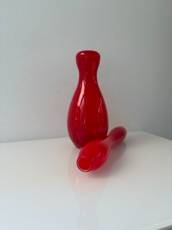 Set of 2 Red Glass Vases – Italian Glass Art (photo 7 of 10)