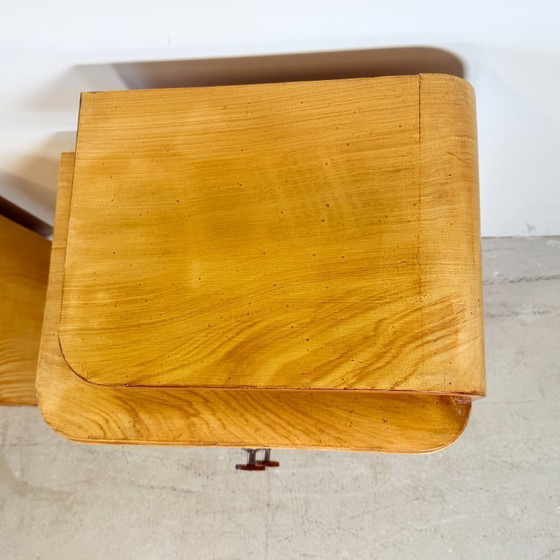 Set of Halabala-style Art Deco bedside tables with Bakelite handles – Nightstands, Wood (photo 11 of 13)