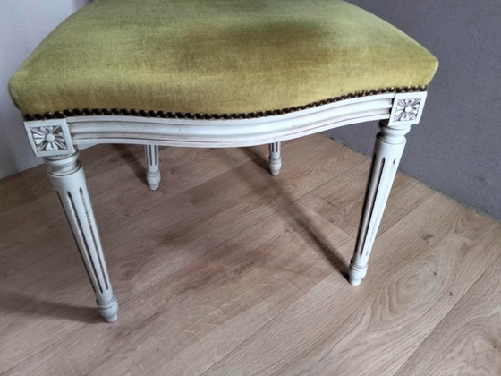 Juego de 6 sillas estilo Luis XVI, Sillas de comedor, Terciopelo, Madera, Verde (foto 5 de 8)