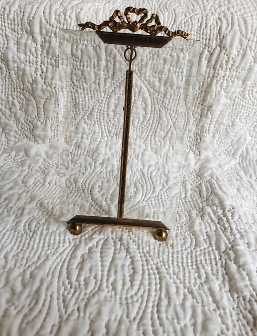 Cadre Porte-Photographie en Verre Biseauté et Métal Doré – Style Louis XVI – Vers 1900 – fotolijsten, Glass (photo 2 of 5)
