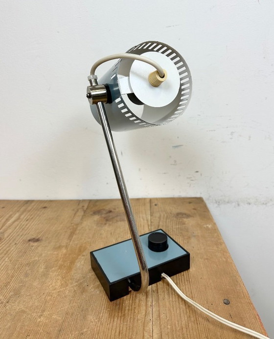 Image 1 of Vintage blauwe tafellamp, jaren 60