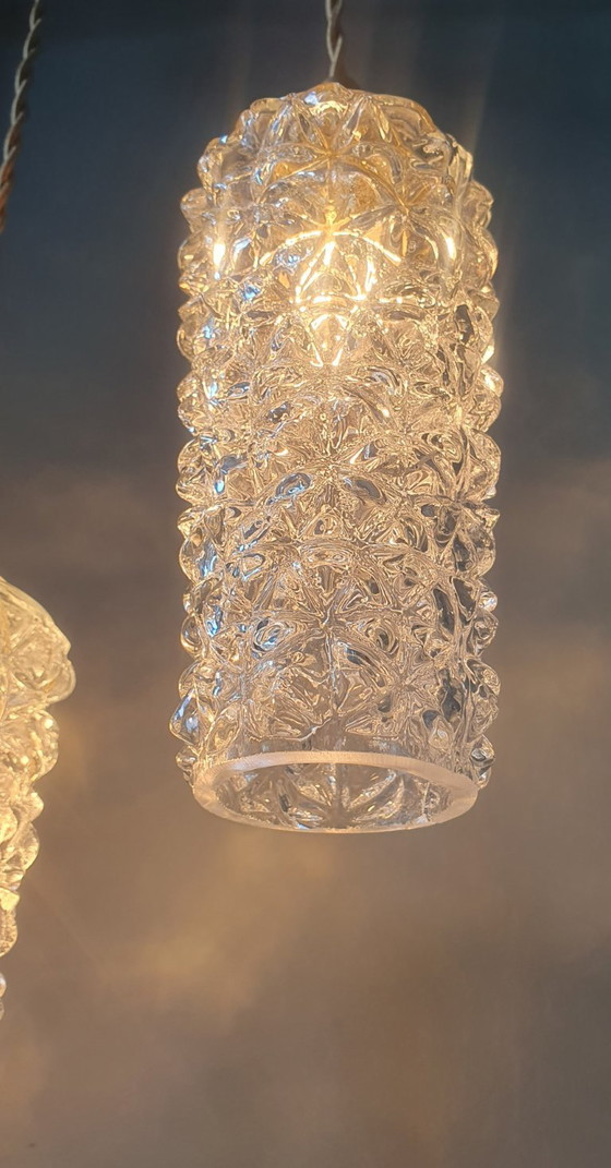 Set Lampade a sospensione Vintage Texture Vetro - Design Mid-century. – Metal (photo 14 of 20)