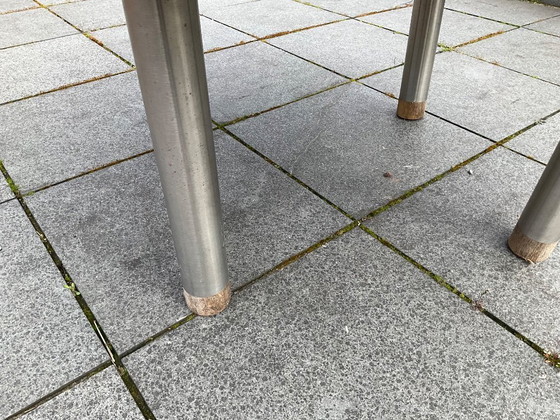 Image 1 of Ronde houten tuintafel met draaiplateau