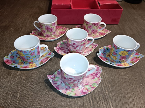 Image 1 of Set van 6 kopjes met schotels