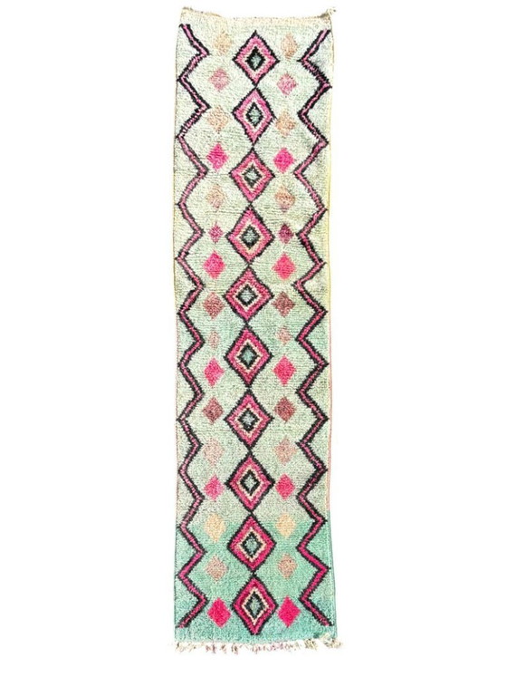 Image 1 of Boujad Läuferteppich – 75 x 370 cm, marokkanischer Pastell-Wollteppich für Flur