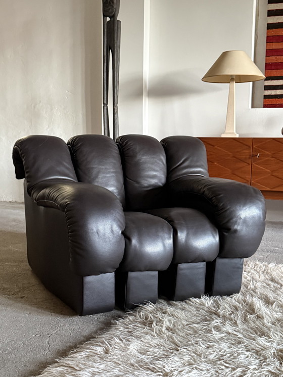 Image 1 of DIVANO MODULARE DE SEDE DS-600 “TATZELWURM” / “SNAKE” MARRONE SCURO 26 ELEMENTI SVIZZERA ANNI '80