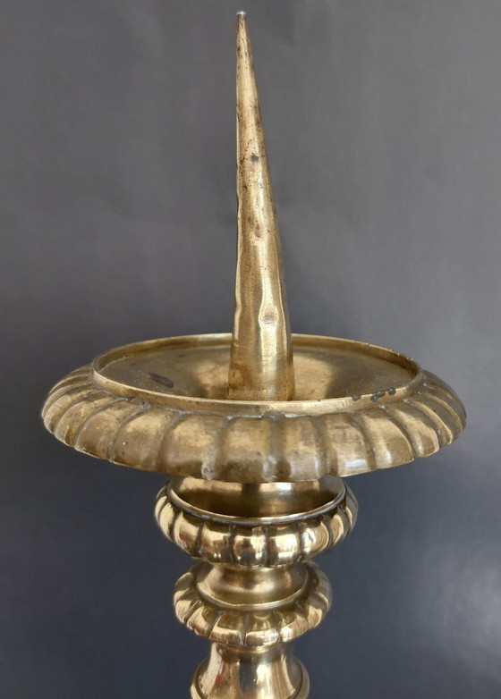 Image 1 of Candelabro da cappella in bronzo del XIX secolo