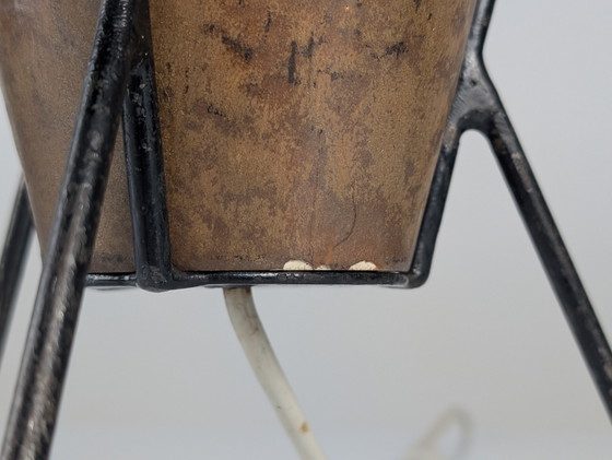 Image 1 of Lampada da tavolo brutalista in ceramica e ferro, anni '50