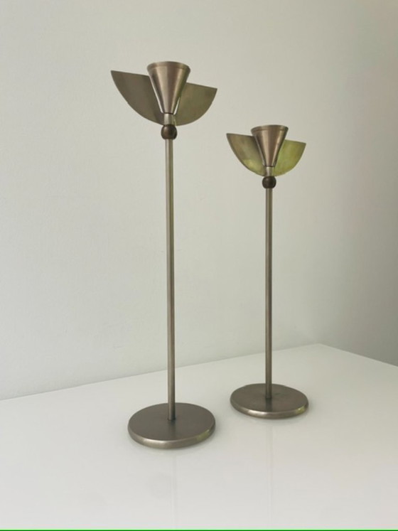 Image 1 of Vintage Memphis style candlesticks – set of 2