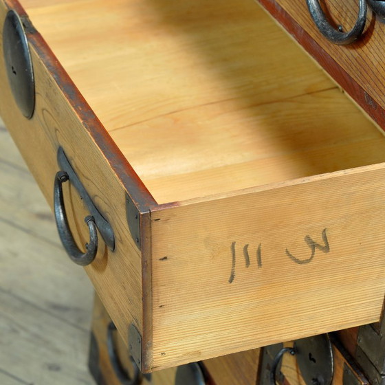 Japanese Tansu chest of drawers, circa 1870, Iron, Wood, Black (photo 6 of 18)